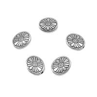 Sinc Alloy Maol Beads, dath airgid antique plátáilte, DIY, 11.50x10mm, Poll:Thart 2mm, Thart 50ríomhairí pearsanta/Mála, Díolta De réir Mála