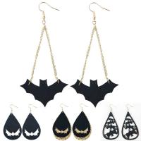 PU Drop Earring, met Katoenfluweel & Zinc Alloy, Halloween Jewelry Gift & verschillende stijlen voor de keuze & voor vrouw, 70mm, Verkocht door pair