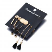 Zinc Alloy Oorbel Set, gold plated, 5 stuks & voor vrouw & met strass, 10-70mm, Verkocht door Stel