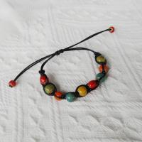 Pulsera de Porcelana, con Cordón de cera, hecho a mano, Ajustable & Joyería & unisexo, más colores para la opción, longitud aproximado 15-20 cm, Vendido por UD