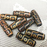 Naturlige tibetanske Agate Dzi Beads, Tibetansk agat, Drum, nær-eyed & du kan DIY, 9*29mm, 2pc'er/Lot, Solgt af Lot