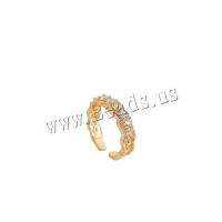 Anello in ottone zircone cubico, placcato oro vero, gioielli di moda & per la donna & con zirconi cubici, dorato, 17mm, Venduto da PC