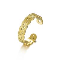 Titanium Steel  Earring 14K gold plated fashion jewelry & for woman golden 18mm Sold By Lot