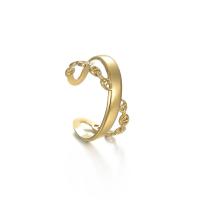 Anillo de dedo de Titantium Acero, Partículas de acero, chapado en oro de 14 K, Joyería & diferentes estilos para la opción & para mujer, dorado, 18mm, 2PCs/Grupo, Vendido por Grupo