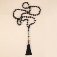 Faisean muince Fringe, Lava, le Corda Snaidhmthe & Gemstone, tassel, seanré & jewelry faisin & unisex, dathanna measctha, 8mm,80mm, Fad Thart 92 cm, Díolta De réir PC