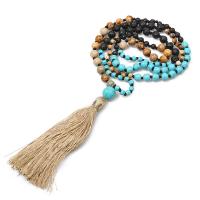 Faisean muince Fringe, Gemstone, le Corda Snaidhmthe, tassel, seanré & jewelry faisin & unisex, dathanna measctha, 6mm,8mm,80mm, Fad Thart 40 cm, Díolta De réir PC