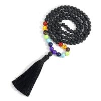 Faisean muince Fringe, Lava, le Corda Snaidhmthe & Gemstone, tassel, seanré & jewelry faisin & unisex, dathanna measctha, 6mm,80mm, Fad Thart 75 cm, Díolta De réir PC