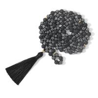 Faisean muince Fringe, Lava, le Corda Snaidhmthe & hematite & Sinc Alloy, tassel, dath an óir plated, seanré & jewelry faisin & unisex, dubh, 8mm,80mm, Fad Thart 108 cm, Díolta De réir PC