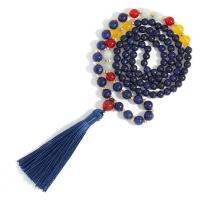 Faisean muince Fringe, Gemstone, le Corda Snaidhmthe & Sinc Alloy, tassel, dath an óir plated, seanré & jewelry faisin & unisex, dathanna measctha, 6mm,8mm,80mm, Fad Thart 76 cm, Díolta De réir PC