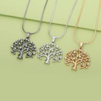 Zink alloy sweater halskettingen, Zinc Alloy, met Tsjechisch, met 1.97inch extender keten, Tree of Life, mode sieraden & voor vrouw, meer kleuren voor de keuze, nikkel, lood en cadmium vrij, 30mm, Per verkocht Ca 16.54 inch Strand