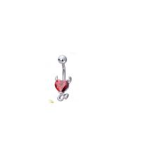 Rustfrit stål Belly Ring, 316L Stainless Steel, mode smykker & Micro Pave cubic zirconia, flere farver til valg, nikkel, bly & cadmium fri, 1.6u00d710mm, Solgt af PC