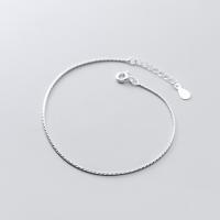 Plata de ley 925 Pulsera, con 0.9inch extender cadena, Joyería & para mujer, plateado, longitud aproximado 6.3 Inch, Vendido por UD