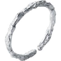 Argent sterling 925 Cuff Bague, branche, Style coréen & réglable & pour femme, argent, Taille:6-8, Vendu par PC