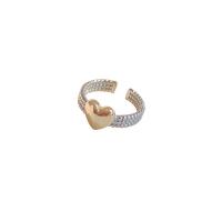 Anillo de dedo de Titantium Acero, Partículas de acero, chapado, Joyería & para mujer, dos diferentes colores, 17mm, Vendido por UD