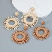 Zinc Alloy Oorbellen, Rafidah grass, met Zinc Alloy, mode sieraden & voor vrouw, meer kleuren voor de keuze, nikkel, lood en cadmium vrij, 87x67mm, Verkocht door pair