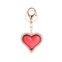 Zinc Alloy Key Lås, Heart, guldfarve belagt, for kvinde & med rhinestone, flere farver til valg, nikkel, bly & cadmium fri, 51x112mm, Solgt af PC