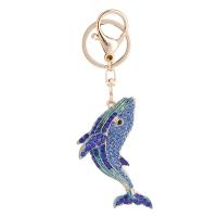 Zinc Alloy Key Lås, Dolphin, guldfarve belagt, for kvinde & med rhinestone, flere farver til valg, nikkel, bly & cadmium fri, 72x132mm, Solgt af PC