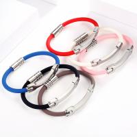 Titanium Steel Bracelet & Bangle with Silicone plated fashion jewelry Sold By PC