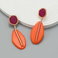 Pendientes de Perno de Aleación de Zinc, con resina, chapado, Joyería & para mujer, más colores para la opción, libre de níquel, plomo & cadmio, 28x84mm, Vendido por Par