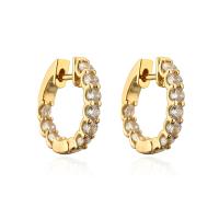 Cubic Zirconia Micro Pave Brass Earring real gold plated & micro pave cubic zirconia & for woman gold Sold By Pair