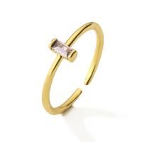 Cubi Circonia Micro Pave anello in ottone, placcato oro vero, Micro spianare cubic zirconia & per la donna, nessuno, Venduto da PC