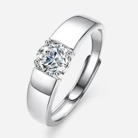 Zircon cubique Micro Pave Sterling Silver Rings, Argent sterling 925, avec Moissanite, bijoux de mode & différents matériaux pour le choix & pavé de micro zircon & pour homme, protéger l'environnement, sans nickel, plomb et cadmium, Taille:8, Vendu par PC