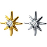 925 sterling zilver Stud Earring, Acht Point Star, plated, Koreaanse stijl & voor vrouw & met strass, meer kleuren voor de keuze, 7mm, Verkocht door pair