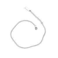 argent sterling 925 bracelet de cheville, avec 2inch chaînes de rallonge, Placage, Style coréen & chaîne serpent & pour femme, plus de couleurs à choisir, Longueur Environ 9.4 pouce, Vendu par PC