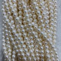 Runde ferskvandskulturperle Beads, Ferskvandsperle, du kan DIY, hvid, 6mm, Solgt Per Ca. 37 cm Strand