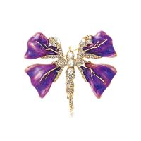 Zinklegering broches, Zinc Alloy, Dragonfly, gold plated, Vintage & mode sieraden & uniseks & glazuur & met strass, meer kleuren voor de keuze, nikkel, lood en cadmium vrij, 70x60mm, Verkocht door PC