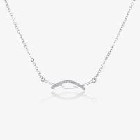 Circón cúbico micr3ofono pavimenta collar de plata esterlina, Plata de ley 925, con 1.97inch extender cadena, chapado, Joyería & micro arcilla de zirconia cúbica & para mujer, más colores para la opción, libre de níquel, plomo & cadmio, longitud aproximado 15.74 Inch, Vendido por UD