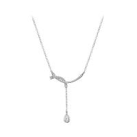 Circón cúbico micr3ofono pavimenta collar de plata esterlina, Plata de ley 925, con 1.97inch extender cadena, Joyería & micro arcilla de zirconia cúbica & para mujer, libre de níquel, plomo & cadmio, longitud aproximado 16.14 Inch, Vendido por UD