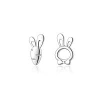 Boucles d'oreilles asymétriques, Argent sterling 925, Placage, bijoux de mode & pour femme, plus de couleurs à choisir, protéger l'environnement, sans nickel, plomb et cadmium, 5x9mm,6x9mm, Vendu par paire