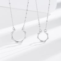 Collier de couple, Argent sterling 925, avec 1.97inch chaînes de rallonge, bijoux de mode & unisexe & styles différents pour le choix, protéger l'environnement, sans nickel, plomb et cadmium, Longueur Environ 15.74 pouce, Vendu par PC