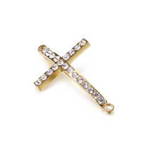 Connettore in acciaio inox, 304 acciaio inox, Croce, DIY & con strass & 1/1 anello del connettore, nessuno, 19x33mm, Venduto da PC