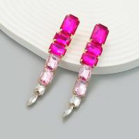 Pendientes de Perno de Aleación de Zinc, Joyería & para mujer, más colores para la opción, libre de níquel, plomo & cadmio, 89x14mm, Vendido por Par