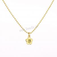 Cubic Zircon Micro Pave Brass Necklace Flower plated & micro pave cubic zirconia & for woman Sold By PC