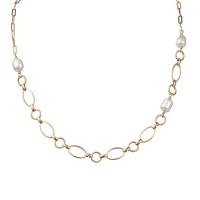 acero inoxidable 304 collar, con Perlas plásticas, con 2inch extender cadena, chapado en oro de 14 K, Joyería & para mujer, longitud aproximado 16.1 Inch, Vendido por UD