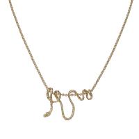 Aço inoxidável 304 colar, with 2inch extender chain, Cobra, Banhado a ouro 14K, joias de moda & cadeia oval & para mulher, comprimento Aprox 17.3 inchaltura, vendido por PC