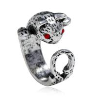 Sinc Alloy Finger Ring, dath airgid plated, jewelry faisin & do bhean & le rhinestone, airgid, 17mm, Díolta De réir PC