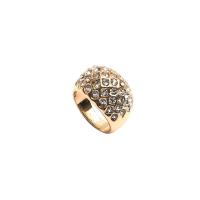 Zinklegering ringen, Zinc Alloy, gold plated, mode sieraden & voor vrouw & met strass, gouden, 18mm, Verkocht door PC