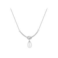 Серебряное ожерелье, 925 пробы, с Shell Pearl, с 1.97inch наполнитель цепи, ювелирные изделия моды & Женский, не содержит никель, свинец, длина Приблизительно 15.74 дюймовый, продается PC