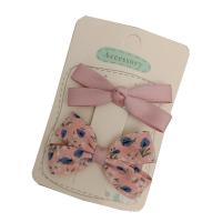 Bek Clips, Polyester en katoen, met Ijzer, Strik, 2 stuks & voor kinderen, roze, 60mm, Verkocht door Stel