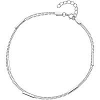 Argent sterling 925 bracelet de cheville, Style coréen & chaîne de boîte & pour femme, Longueur Environ 8.7-9.6 pouce, Vendu par PC