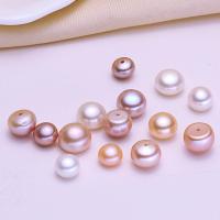 Hälften Borrade odlad sötvattenspärla pärlor, Freshwater Pearl, Flat Round, DIY & olika storlek för val & Halvborrade, fler färger för val, 10PC/Bag, Säljs av Bag