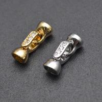 Brass Hook and Eye Clasp plated DIY & micro pave cubic zirconia nickel lead & cadmium free Sold By PC