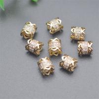 Mässing Spacer Pärlor, guldfärg pläterade, DIY & micro bana cubic zirconia & ihålig, nickel, bly och kadmium gratis, 7x8mm, Säljs av PC