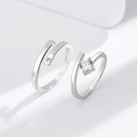 Zircon cubique Micro Pave Sterling Silver Rings, Argent sterling 925, bijoux de mode & unisexe & styles différents pour le choix & pavé de micro zircon, protéger l'environnement, sans nickel, plomb et cadmium, Vendu par PC