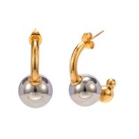 Stainless Steel Stud Earrings 304 Stainless Steel Vacuum Ion Plating fashion jewelry & for woman Sold By Pair