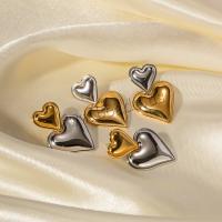 Stainless Steel Drop Earring 304 Stainless Steel Heart Vacuum Ion Plating fashion jewelry & for woman Sold By Pair